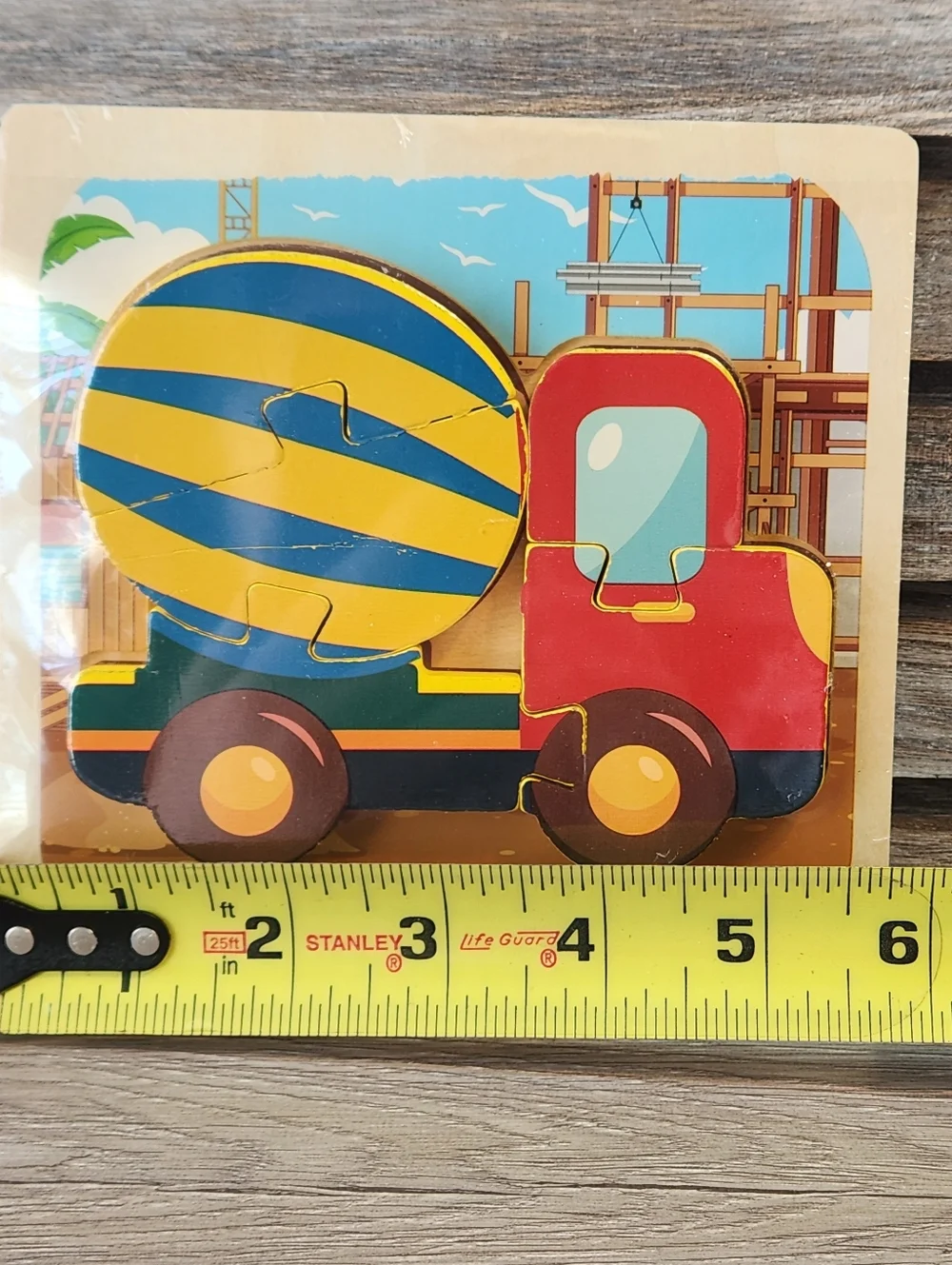 New Cement Truck Mixer Wooden Puzzle Sealed Approximately 6 inch